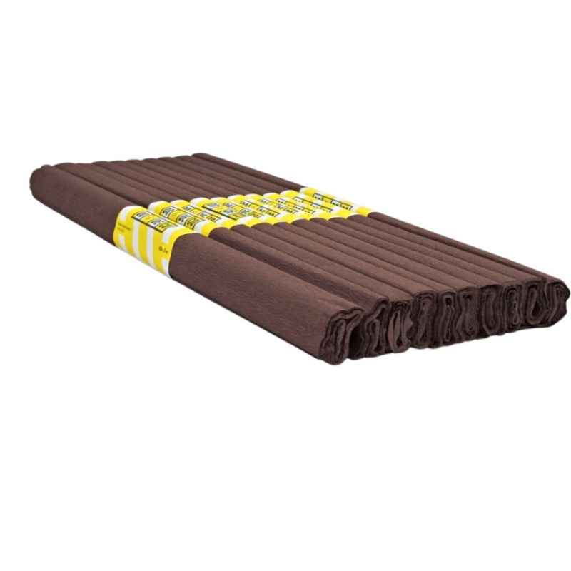 BIBUŁA MARSZCZONA 50x200cm C.BRĄZOWA 10szt, Bibuła, krepina, Plastyka