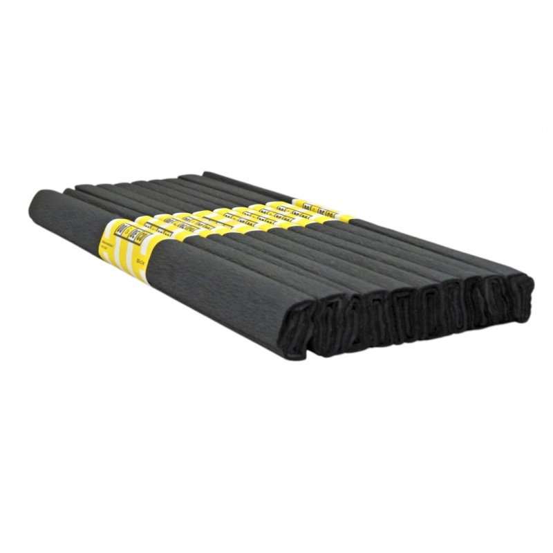 BIBUŁA MARSZCZONA 50x200cm CZARNA 10szt, Bibuła, krepina, Plastyka