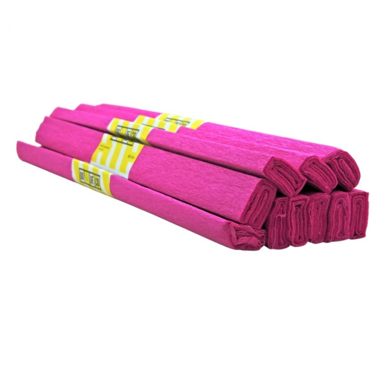 BIBUŁA MARSZCZONA 50x200cm FUKSJA 10szt, Bibuła, krepina, Plastyka