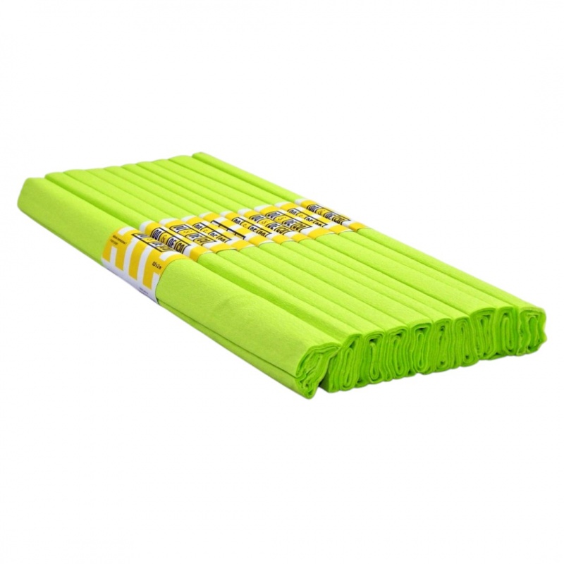 BIBUŁA MARSZCZONA 50x200cm JASKRAWOZIELONA 10szt, Bibuła, krepina, Plastyka