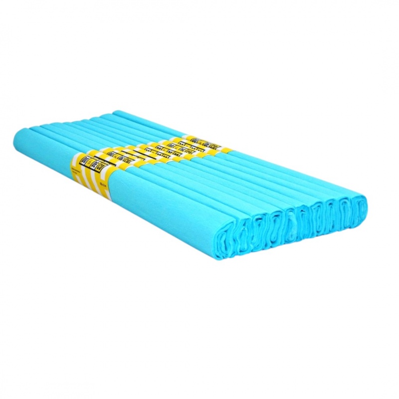 BIBUŁA MARSZCZONA 50x200cm NIEBIESKA LAKE 10szt, Bibuła, krepina, Plastyka