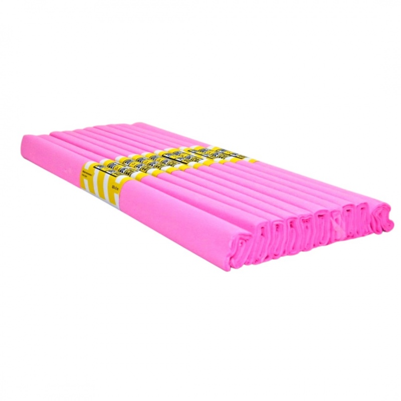 BIBUŁA MARSZCZONA 50x200cm PASTELOWY R&Oacute;Ż 10szt, Bibuła, krepina, Plastyka