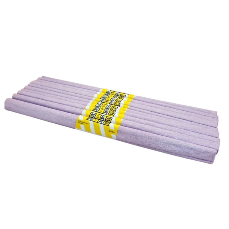 BIBUŁA MARSZCZONA 50x200cm PERŁOWA FIOLETOWA 10szt, Bibuła, krepina, Plastyka