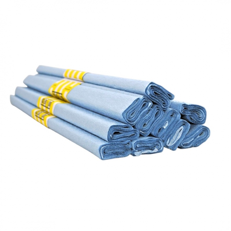 BIBUŁA MARSZCZONA 50x200cm PERŁOWA NIEBIESKA 10szt, Bibuła, krepina, Plastyka