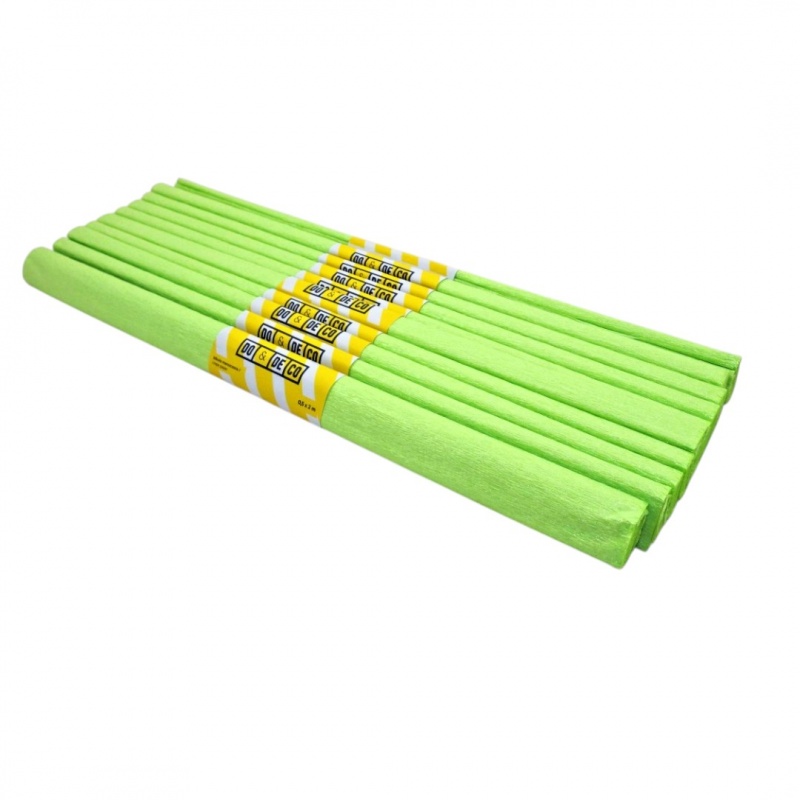 BIBUŁA MARSZCZONA 50x200cm PERŁOWA ZIELONA 10szt, Bibuła, krepina, Plastyka