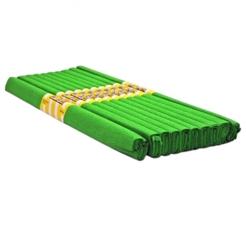 BIBUŁA MARSZCZONA 50x200cm ZIELONA 10szt, Bibuła, krepina, Plastyka