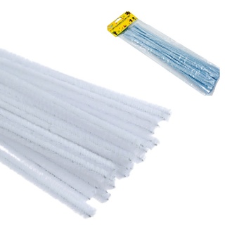 DRUCIKI DEKORACYJNE 30szt BIAŁE, Druciki, Art. kreatywne