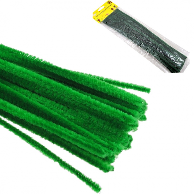 DRUCIKI DEKORACYJNE 30szt C.ZIELONE, Druciki, Art. kreatywne