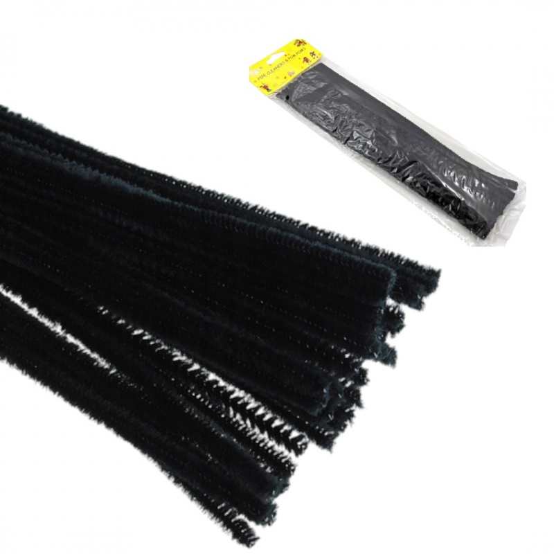 DRUCIKI DEKORACYJNE 30szt CZARNE, Druciki, Art. kreatywne