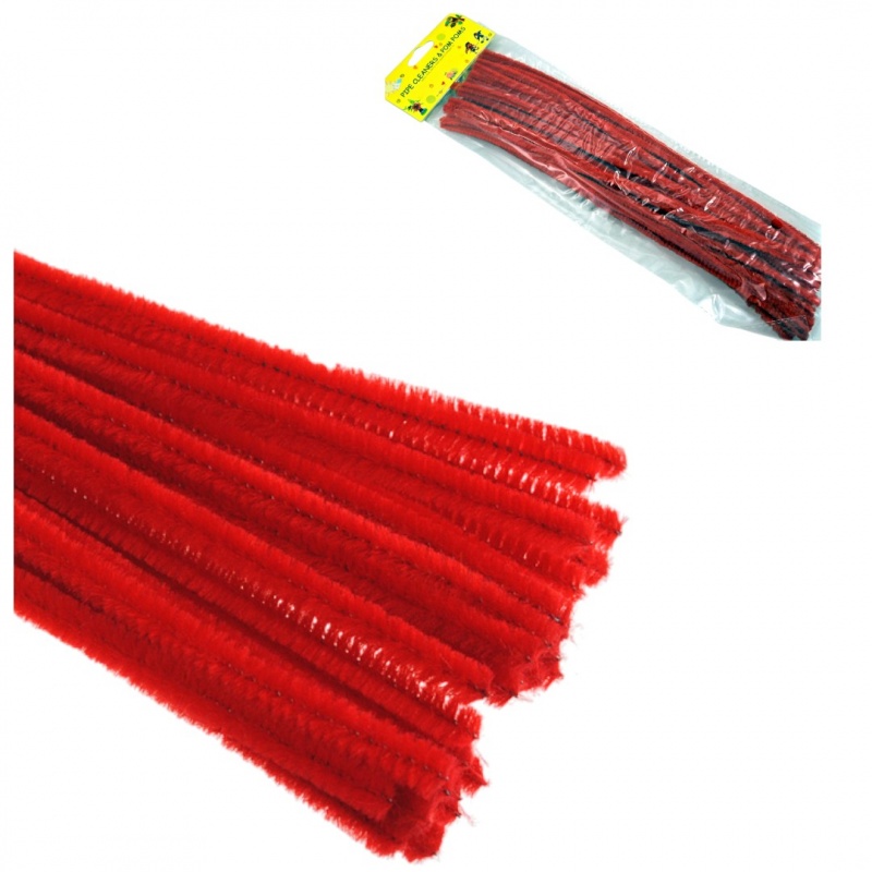 DRUCIKI DEKORACYJNE 30szt CZERWONE, Druciki, Art. kreatywne