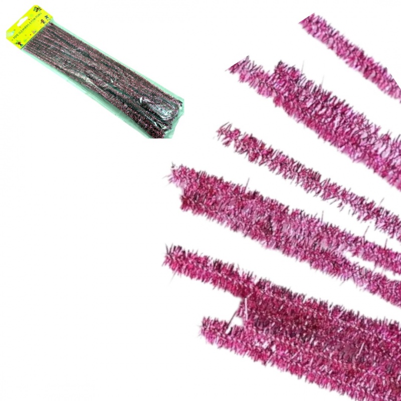 DRUCIKI DEKORACYJNE METALIZOWANE 30szt R&Oacute;ŻOWE, Druciki, Art. kreatywne