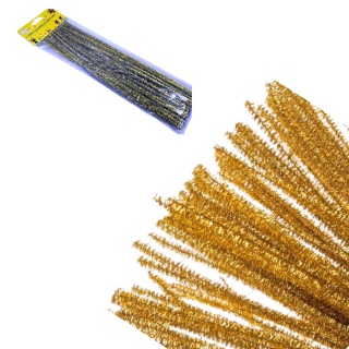 DRUCIKI DEKORACYJNE METALIZOWANE 30szt ZŁOTE, Druciki, Art. kreatywne