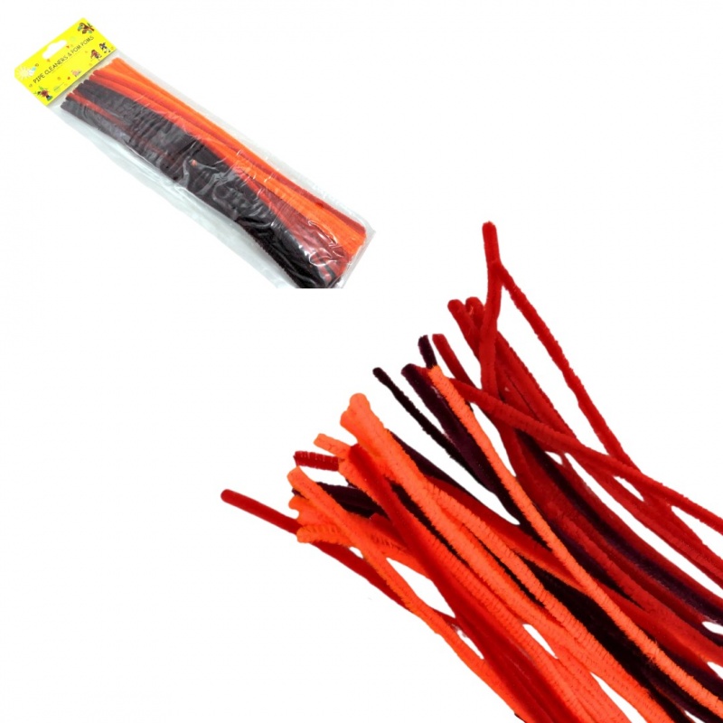 DRUCIKI KREATYWNE 30szt ODCIENIE CZERWONY, Druciki, Art. kreatywne