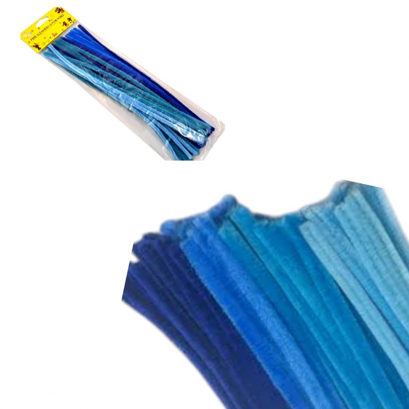 DRUCIKI KREATYWNE 30szt ODCIENIE NIEBIESKI, Druciki, Art. kreatywne