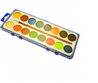 FARBY AKWARELOWE 12 KOLOR&Oacute;W 28mm KASETA, Farby, Plastyka