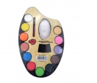 FARBY AKWARELOWE 12 KOLOR&Oacute;W 28mm PALETA, Farby, Plastyka