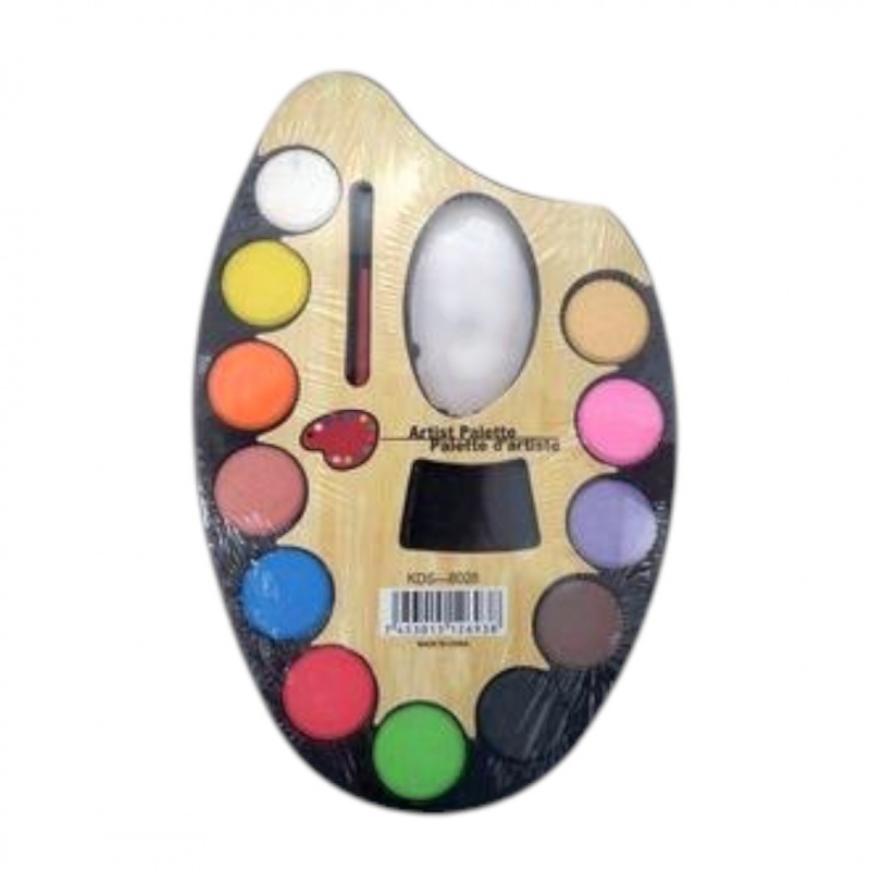 FARBY AKWARELOWE 12 KOLOR&Oacute;W 28mm PALETA, Farby, Plastyka