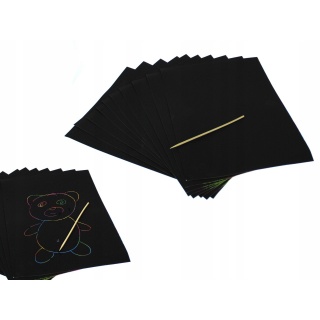 KARTKI DO SCRATCH ART ZDRAPYWANKA, Produkty kreatywne, Artykuły dekoracyjne