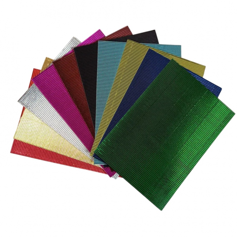 KARTON A4 METALIZOWANY FALISTY MIX 10szt, Brystole, kartony, Papier