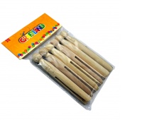 KLAMERKI OKRĄGŁE DREWNIANE 10cm 6szt, Patyczki, klamerki, Art. kreatywne