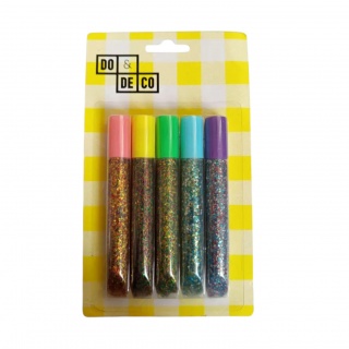 KLEJ BROKAT 5x13g KONFETTI, PASKI 0195, Kleje brokatowe, Art. kreatywne