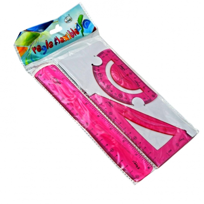 KOMPLET GEOMETRYCZNY ELASTYCZNY, Linijki, ekierki, kątomierze, Art. kreślarskie