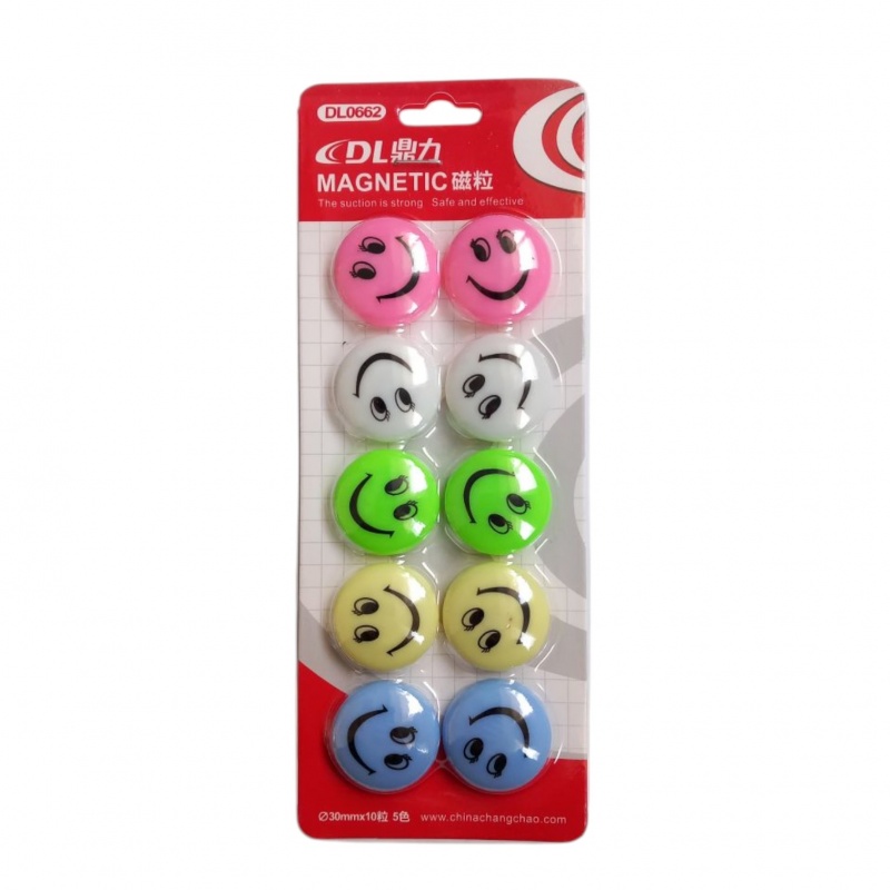 MAGNESY 30mm SMILE, Magnesy, gąbki, spraye do tablic, Prezentacja