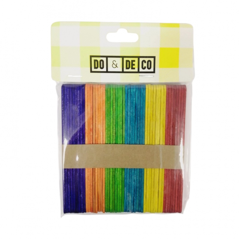 PATYCZKI KREATYWNE 114mmx15mm 50szt KOLOROWE, Patyczki, klamerki, Art. kreatywne
