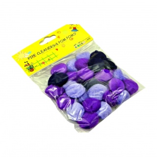POMPONY 2,5cm 30szt ODCIENIE FIOLETU LE19-03, Pompony, Art. kreatywne