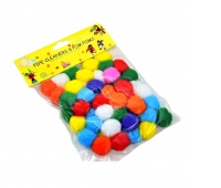 POMPONY 2,5cm 50szt MIX KOLOR&Oacute;W LE19-02, Pompony, Art. kreatywne