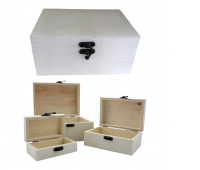 PUDEŁKA DREWNIANE KOMPLET 3szt 31-01, Drewno, sklejka, Art. kreatywne