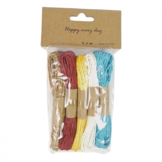 SZNUREK PAPIEROWY 5 KOLOR&Oacute;W, Sznurki, nici, rzemyki, Art. dekoracyjne i prezentowe