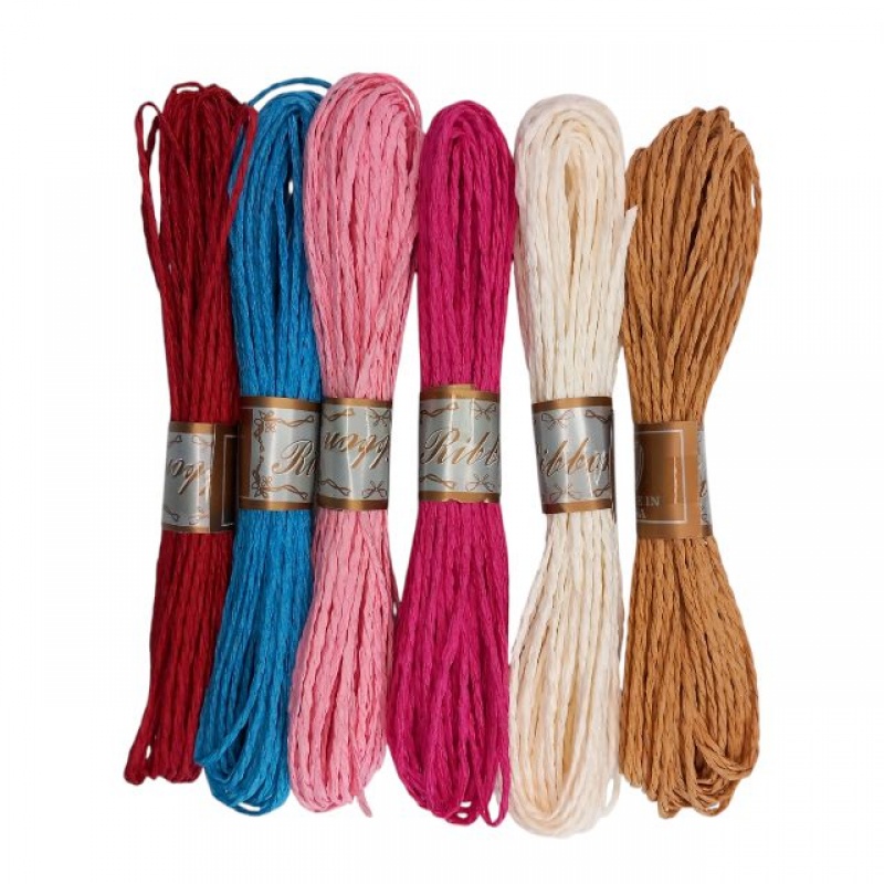SZNUREK PAPIEROWY 12szt, Sznurki, nici, rzemyki, Art. dekoracyjne i prezentowe