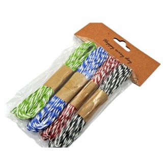 SZNUREK PAPIEROWY PASKI 4 KOLORY, Sznurki, nici, rzemyki, Art. dekoracyjne i prezentowe