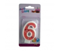 ŚWIECZKI CYFERKI "6", Świeczki, fontanny, Art. na okazje i przyjęcia