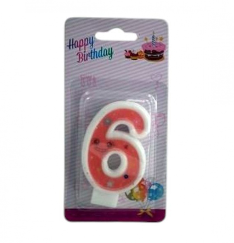 ŚWIECZKI CYFERKI "6", Świeczki, fontanny, Art. na okazje i przyjęcia