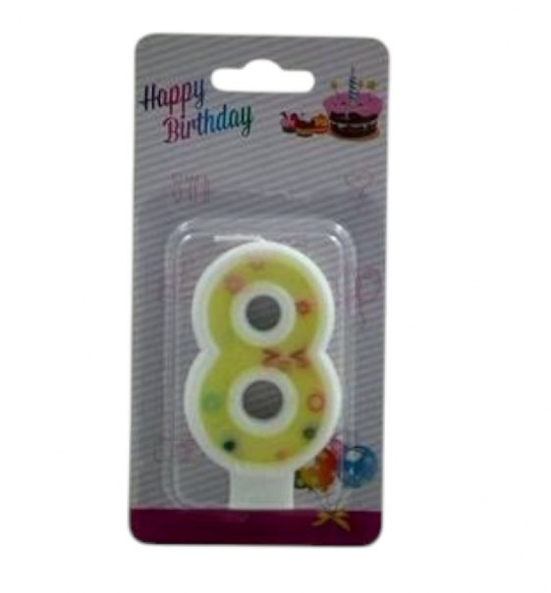 ŚWIECZKI CYFERKI "8", Świeczki, fontanny, Art. na okazje i przyjęcia