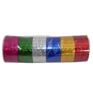 TAŚMA KLEJĄCA METALIK 12szt, Artykuły zdobnicze, Art. kreatywne