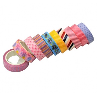 TAŚMA OZDOBNA SAMOP. PAPER 1,5cm/10m 10szt, Wstążki, tasiemki, Art. kreatywne