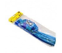 ZESTAW DRUCIKI, POMPONY, OCZKA ODCIENIE NIEBIESKI, Druciki, Art. kreatywne