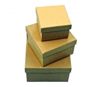 ZESTAW PUDEŁEK PAPIER. KWADRAT. 10x10 8x8 6x6, Pudełka prezentowe, Art. dekoracyjne i prezentowe