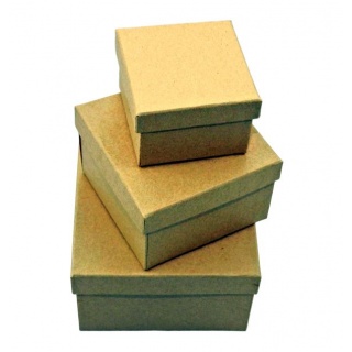 ZESTAW PUDEŁEK PAPIER. KWADRAT. 10x10 8x8 6x6, Pudełka prezentowe, Art. dekoracyjne i prezentowe