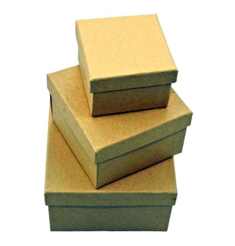 ZESTAW PUDEŁEK PAPIER. KWADRAT. 10x10 8x8 6x6, Pudełka prezentowe, Art. dekoracyjne i prezentowe