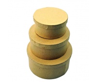 ZESTAW PUDEŁEK PAPIER. OKRĄGŁYCH 12x6 10x5 8x4, Pudełka prezentowe, Art. dekoracyjne i prezentowe