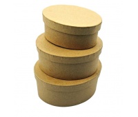 ZESTAW PUDEŁEK PAPIER. OWALNYCH 12x8,5 10x7 8x6, Pudełka prezentowe, Art. dekoracyjne i prezentowe