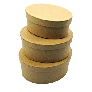 ZESTAW PUDEŁEK PAPIER. OWALNYCH 12x8,5 10x7 8x6, Pudełka prezentowe, Art. dekoracyjne i prezentowe