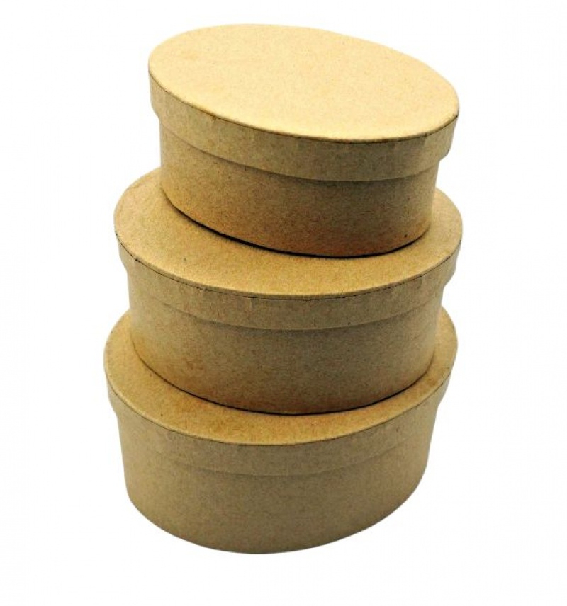 ZESTAW PUDEŁEK PAPIER. OWALNYCH 12x8,5 10x7 8x6, Pudełka prezentowe, Art. dekoracyjne i prezentowe