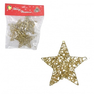 OZDOBA B.N. YLD52 ZAWIESZKA GWIAZDKI DRUT 4 SZT., Boże Narodzenie, Art. świąteczne i okolicznościowe