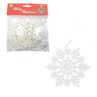 OZDOBA B.N. YLD67 ZAWIESZKA ŚNIEŻYNKA 5 SZT., Boże Narodzenie, Art. świąteczne i okolicznościowe