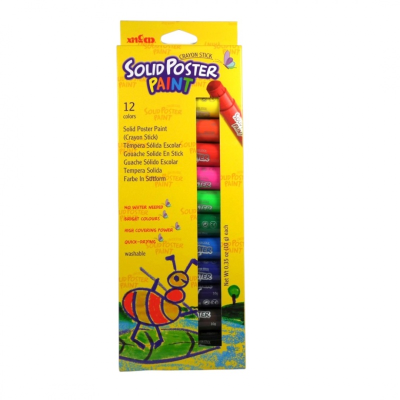 FARBY PLAKATOWE W SZTYFCIE 12kolor. 12/48, Farby, Plastyka